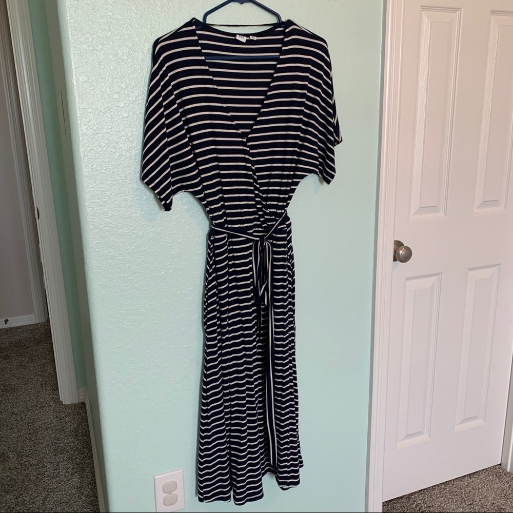 Gap Navy and White Stripped Wrap Dress, S